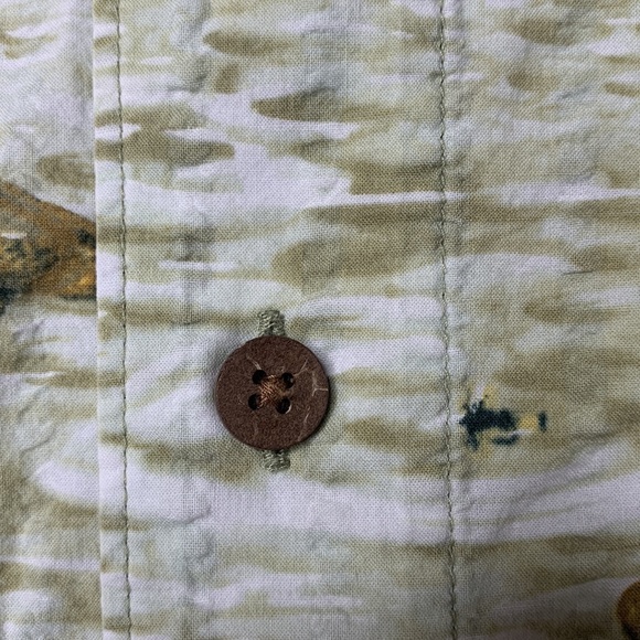 Columbia Shirt Mens M Multicolor Fish Pattern Button Down Short Sleeve Outdoor - Picture 3 of 6
